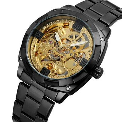Men's Automatic Mechanical Square Dial Metal Case Stainless Steel Belt Casual Watch - Image 6