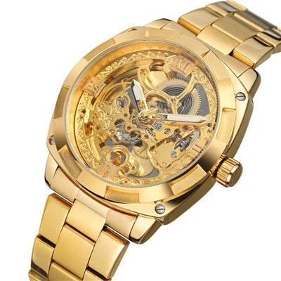 Men's Automatic Mechanical Square Dial Metal Case Stainless Steel Belt Casual Watch - Image 7