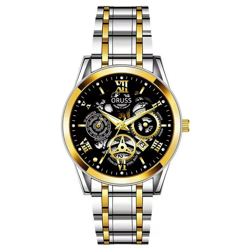 Men's Automatic Movement Watch Alloy Case And Strap Mineral Strengthened Glass Mirror Round Dial Leisure Style Luminous Waterproof - Image 8