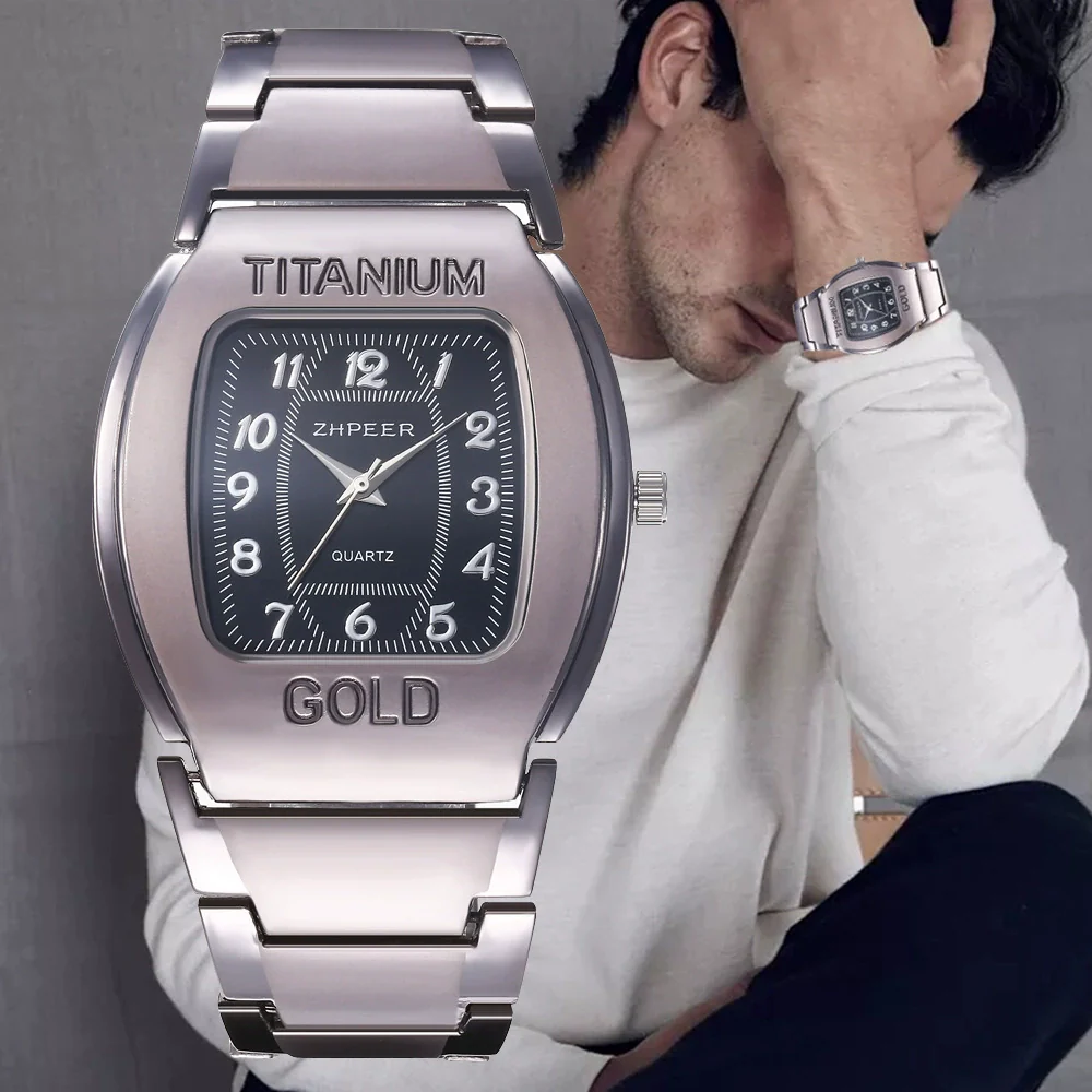 Men's Barrelshaped Alloy Band Quartz Watch Business Style - Image 7