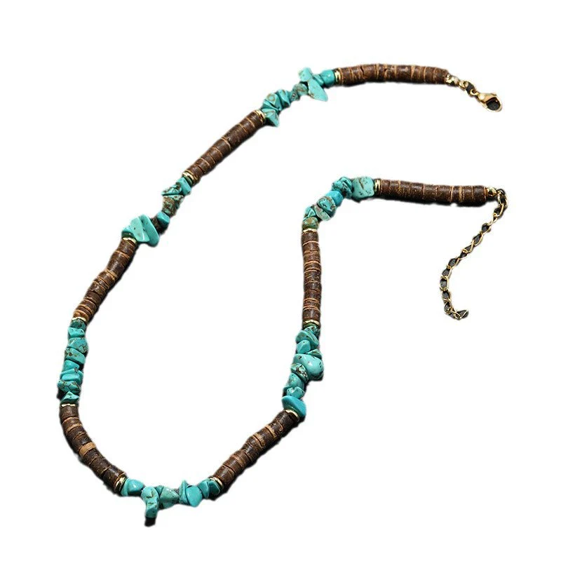Men's Bohemian Geometric Beads And Crystal Hand Knitted Necklace - Image 5