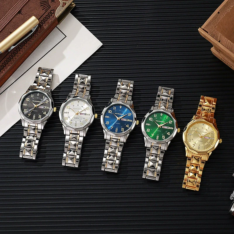 Men's Business Alloy Quartz Watch With Round Dial Waterproof Luminous - Image 2