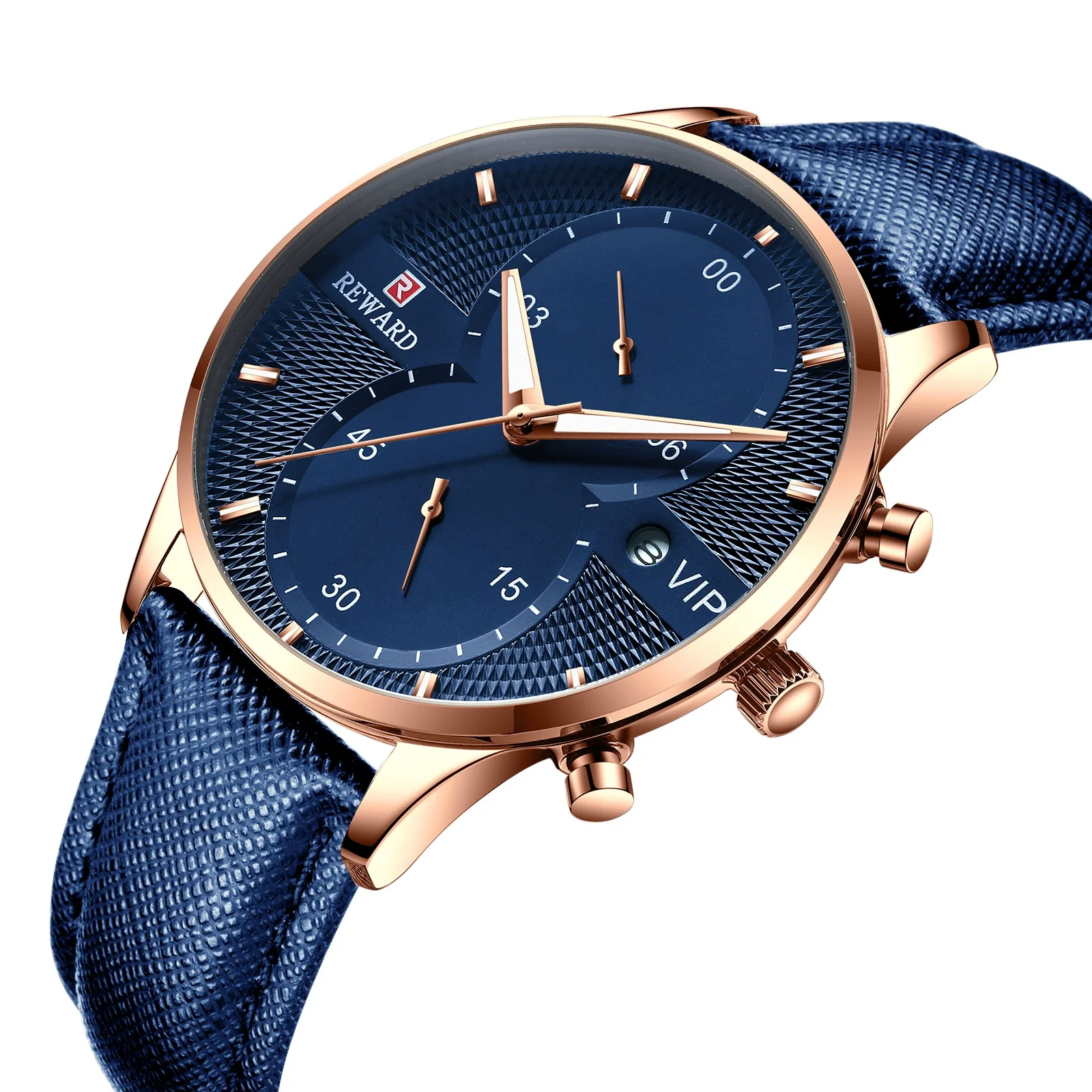 Men's Business And Leisure Waterproof Watch Alloy Case Genuine Leather Strap Round Dial - Image 9