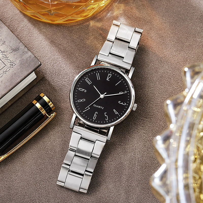 Men's Business Quartz Watch Alloy Case Stainless Steel Band Round Dial - Image 4