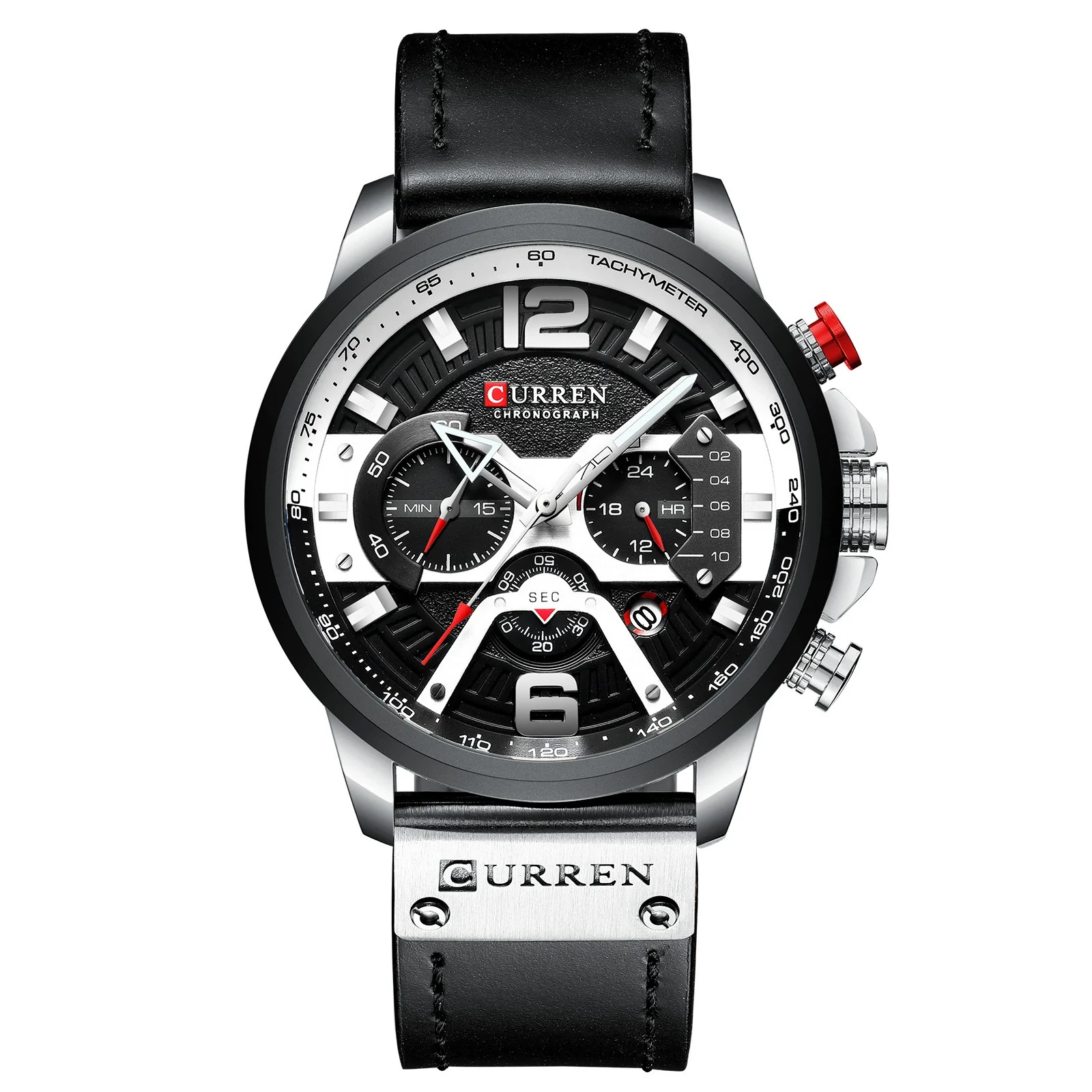 Men's Business Style Alloy Case Genuine Leather Strap Round Dial Watch - Image 10