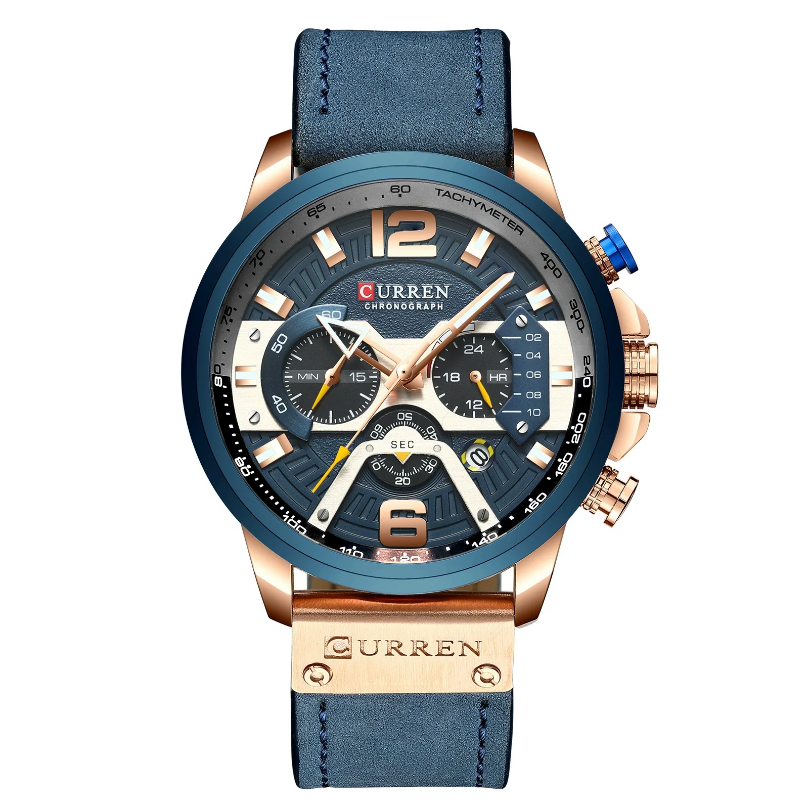 Men's Business Style Alloy Case Genuine Leather Strap Round Dial Watch - Image 6