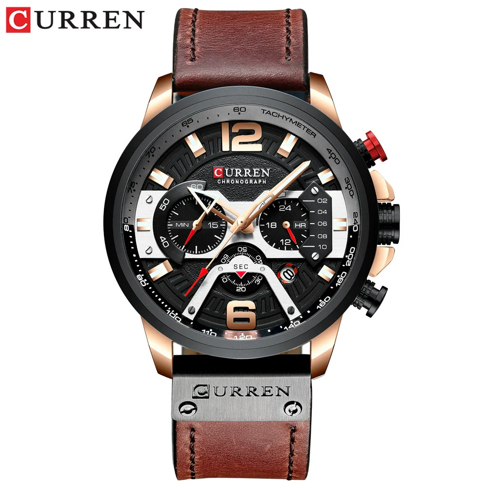 Men's Business Style Alloy Case Genuine Leather Strap Round Dial Watch - Image 7