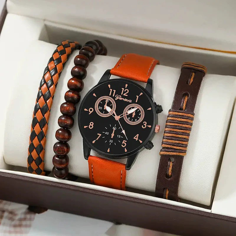 Men's Business Style Alloy Case Mineral Reinforced Glass Mirror Canvas Quartz Bracelet Watch With Single Calendar And Spiral Crown - Image 16