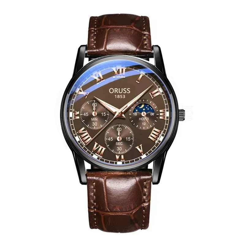 Men's Business Style Alloy Case Mineral Strengthened Glass Mirror Waterproof Quartz Watch - Image 7