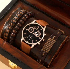 Men's Business Style Alloy Case Quartz Watch With Imitation Leather Strap And Stainless Steel Clasp Round Dial - Image 27