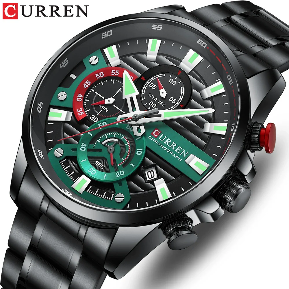 Men's Business Style Alloy Case Stainless Steel Band Round Dial Quartz Watch - Image 5