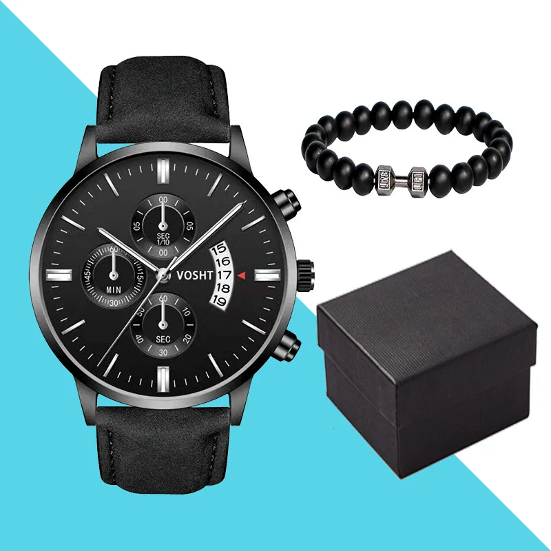Men's Business Style Belt Calendar Watch With Imitation Leather Strap Alloy Case And Round Dial - Image 4