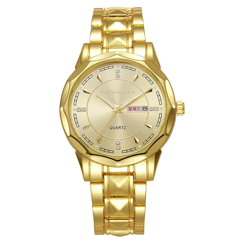 Men's Business Style Luminous Waterproof Double Calendar Quartz Watches Metal Case Stainless Steel Band Round Dial - Image 6