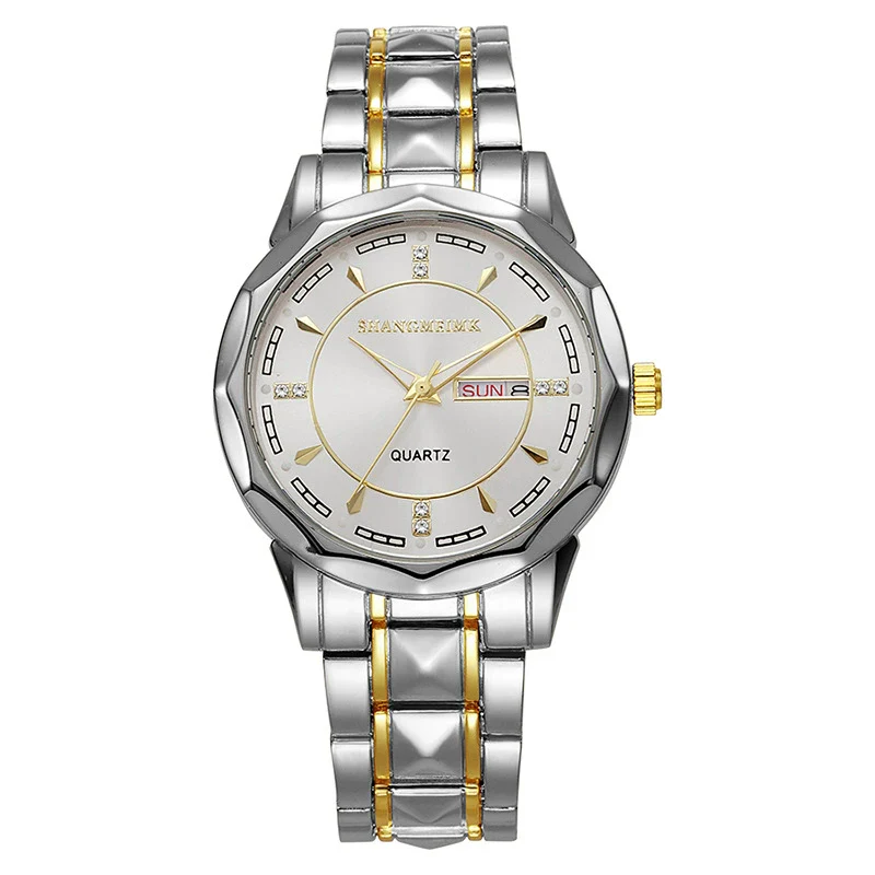 Men's Business Style Luminous Waterproof Double Calendar Quartz Watches Metal Case Stainless Steel Band Round Dial - Image 8