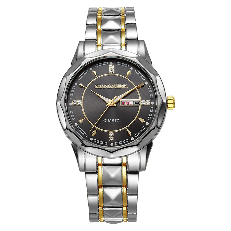 Men's Business Style Luminous Waterproof Double Calendar Quartz Watches Metal Case Stainless Steel Band Round Dial - Image 9
