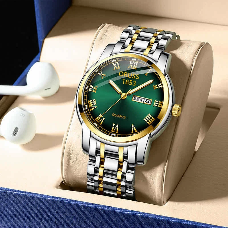 Men's Business Style Stainless Steel Automatic Movement Round Dial Waterproof Watch - Image 12