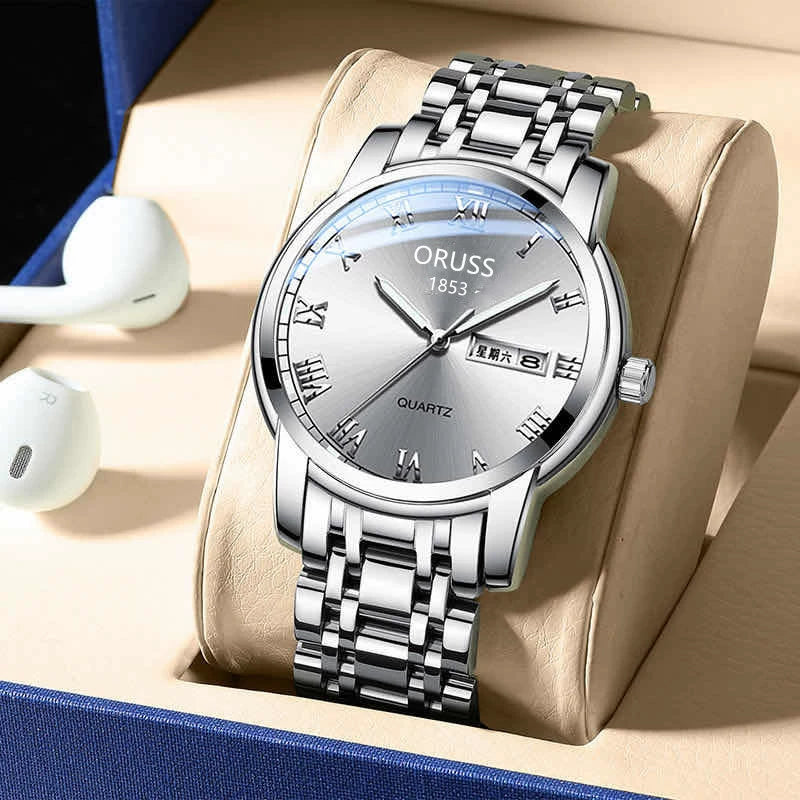 Men's Business Style Stainless Steel Automatic Movement Round Dial Waterproof Watch - Image 13
