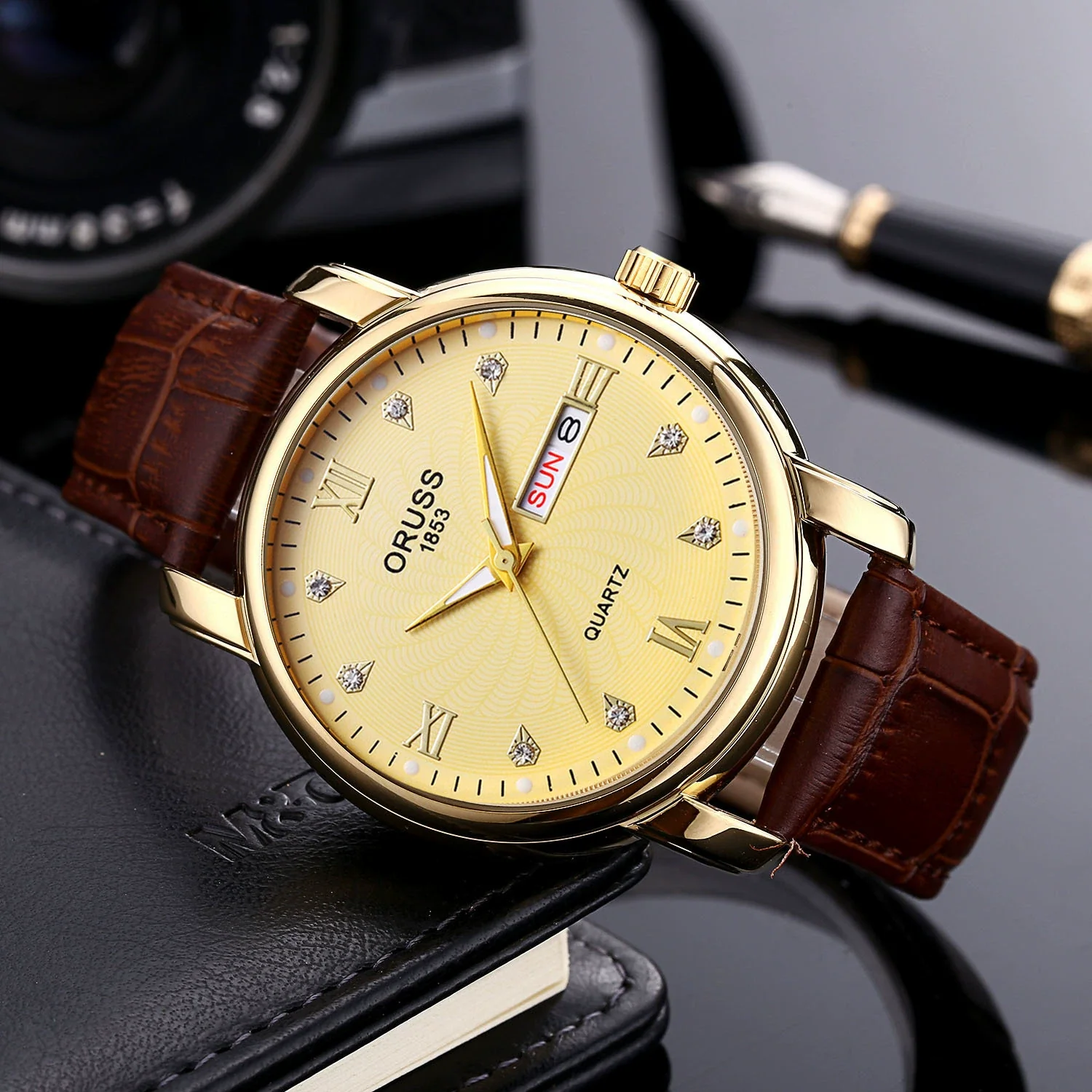 Men's Business Style Waterproof Quartz Watch With Alloy Case Strap Buckle And Mineral Reinforced Glass Mirror Round Dial - Image 8