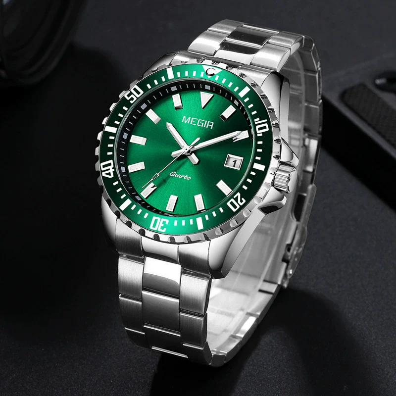 Men's Business Watch Alloy Case Stainless Steel Strap Round Dial - Image 3