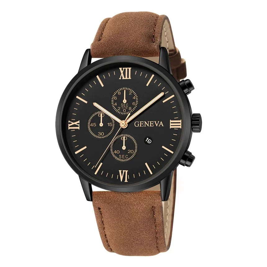 Men's Casual Alloy Case Quartz Belt Watches With Round Dial - Image 5