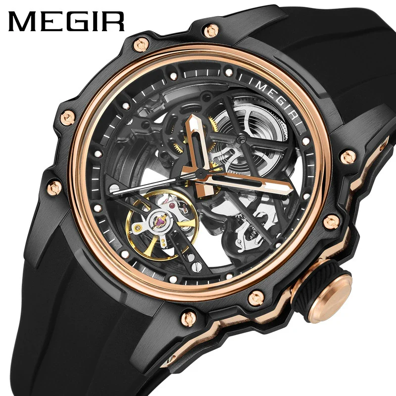Men's Casual Sports Watch With Mechanical Movement Waterproof Luminous Feature Silicone Strap Stainless Steel Case And Mineral Reinforced Glass Mirror - Image 3