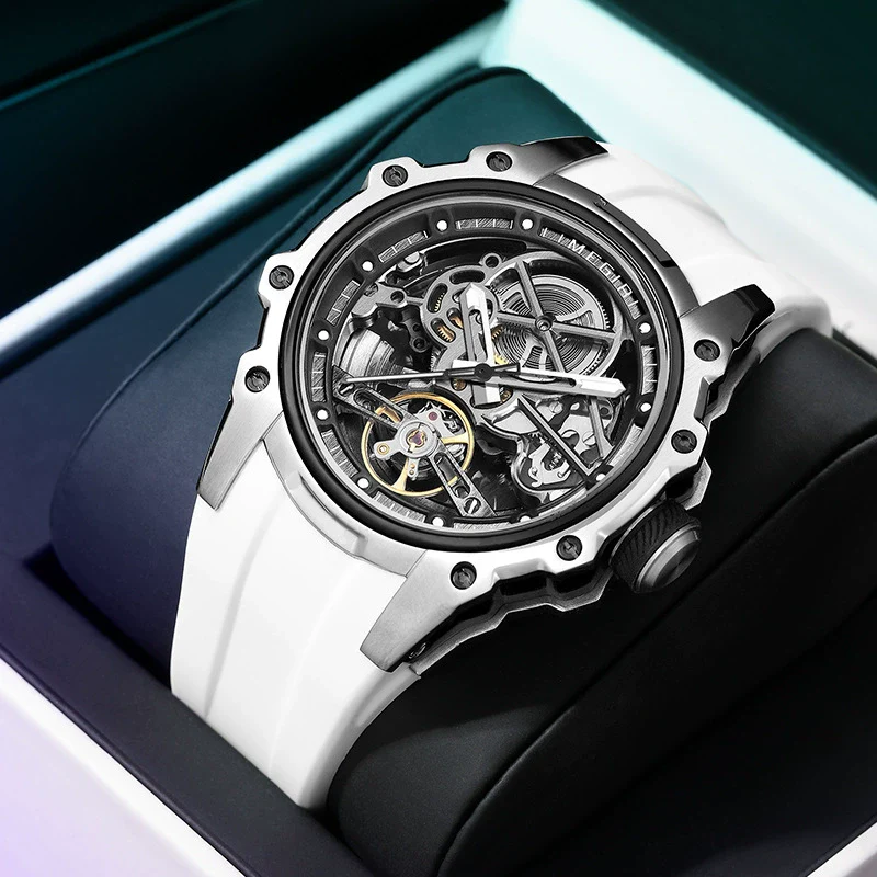 Men's Casual Sports Watch With Mechanical Movement Waterproof Luminous Feature Silicone Strap Stainless Steel Case And Mineral Reinforced Glass Mirror - Image 4