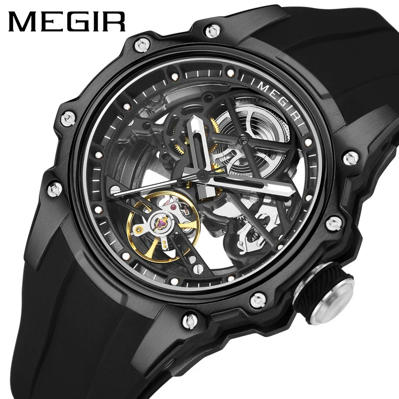 Men's Casual Sports Watch With Mechanical Movement Waterproof Luminous Feature Silicone Strap Stainless Steel Case And Mineral Reinforced Glass Mirror - Image 5