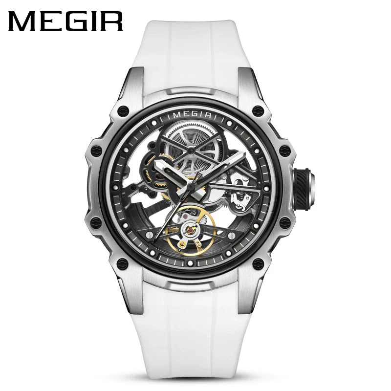 Men's Casual Sports Watch With Mechanical Movement Waterproof Luminous Feature Silicone Strap Stainless Steel Case And Mineral Reinforced Glass Mirror - Image 6