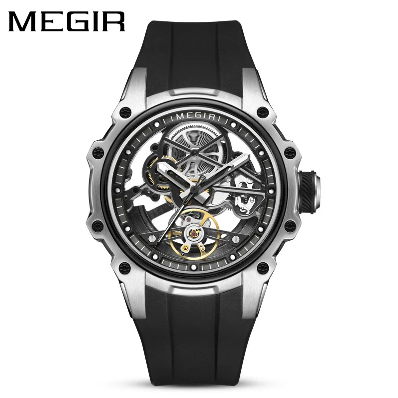 Men's Casual Sports Watch With Mechanical Movement Waterproof Luminous Feature Silicone Strap Stainless Steel Case And Mineral Reinforced Glass Mirror - Image 7