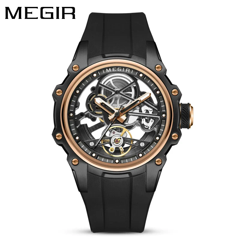 Men's Casual Sports Watch With Mechanical Movement Waterproof Luminous Feature Silicone Strap Stainless Steel Case And Mineral Reinforced Glass Mirror - Image 8