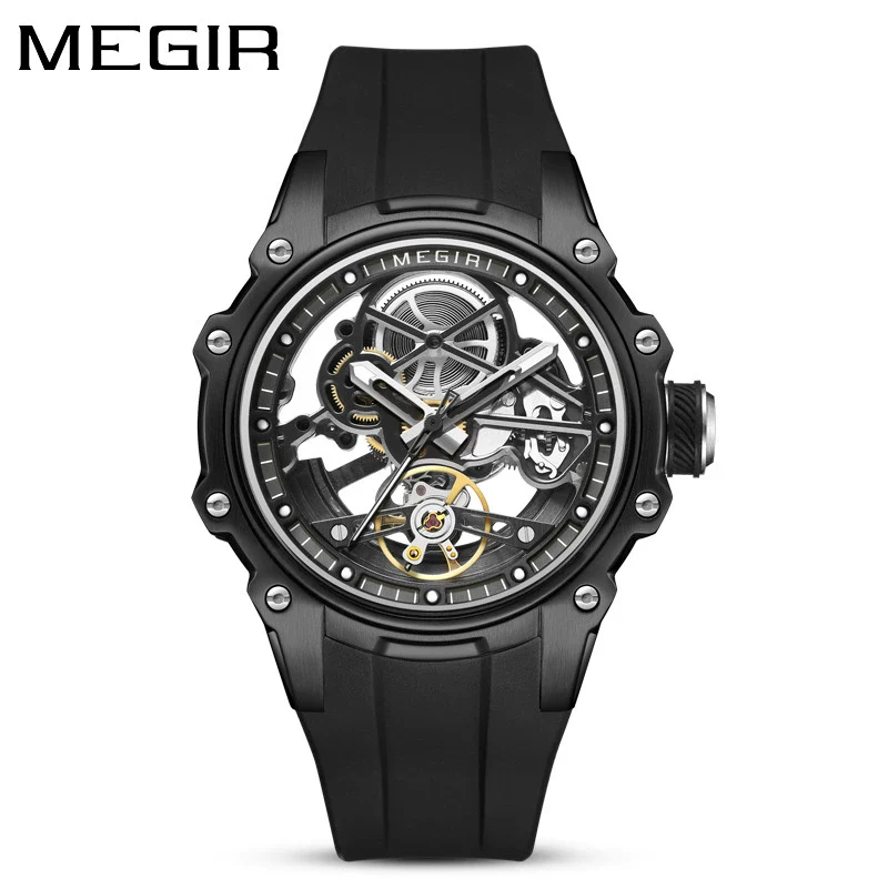 Men's Casual Sports Watch With Mechanical Movement Waterproof Luminous Feature Silicone Strap Stainless Steel Case And Mineral Reinforced Glass Mirror - Image 9