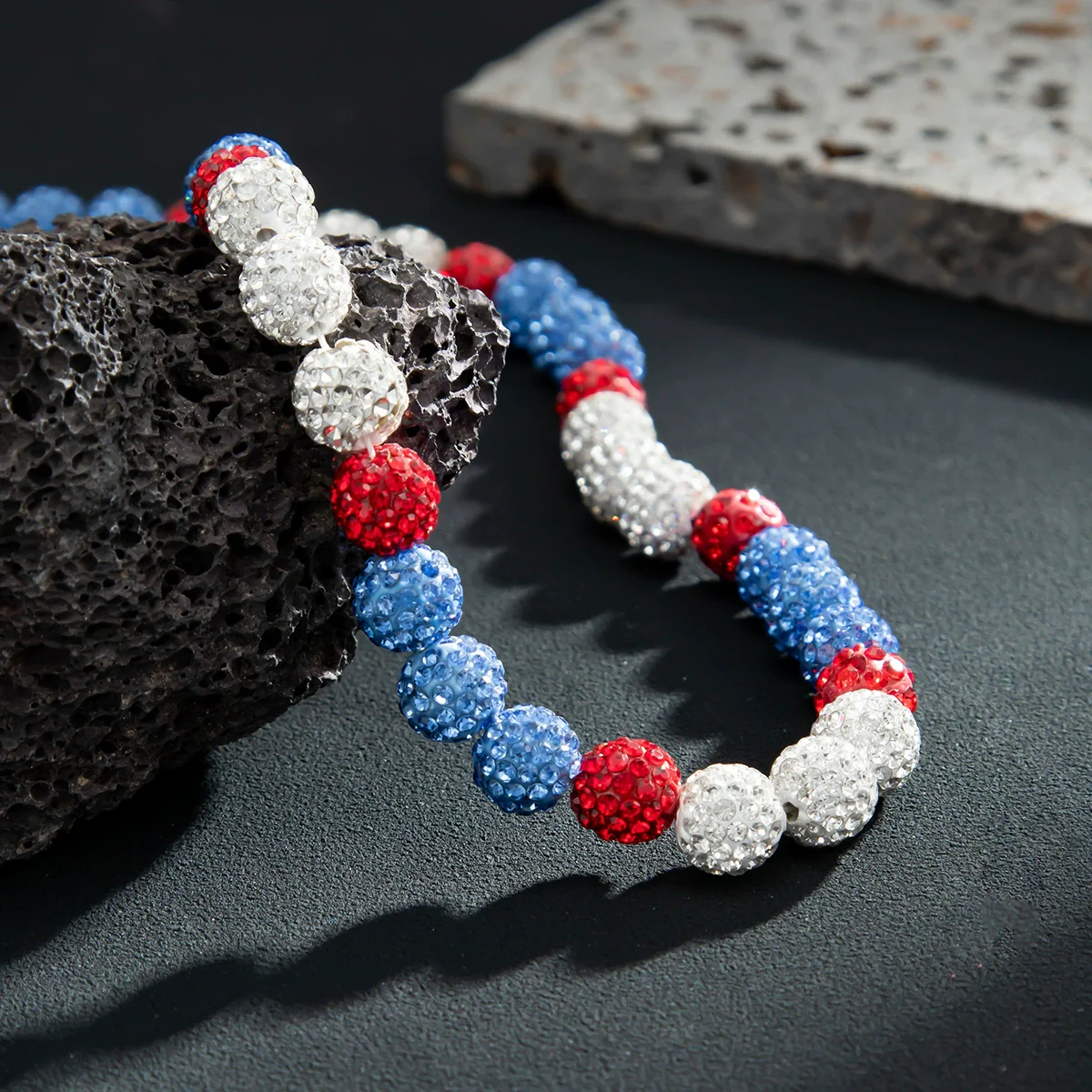 Men's Clay Rhinestone Plastic Resin Geometric Handmade Beaded Necklace - Image 4