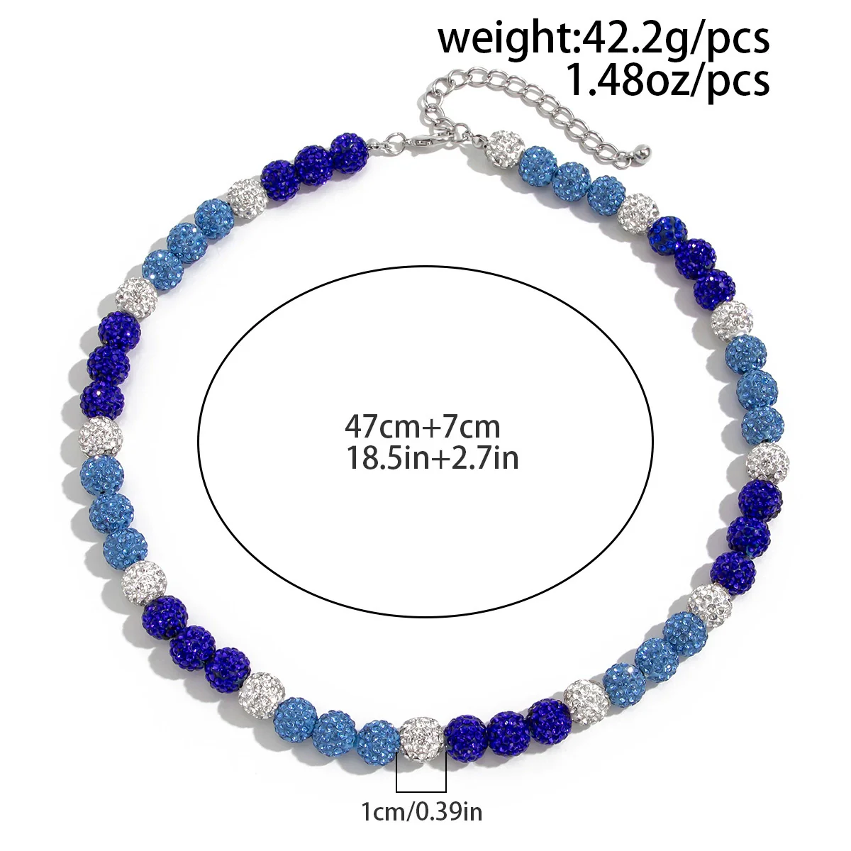 Men's Clay Rhinestone Plastic Resin Geometric Handmade Beaded Necklace - Image 7
