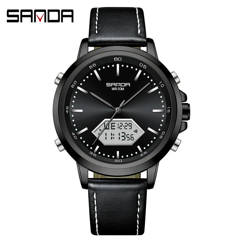 Men's Electronic Watch Waterproof Multifunction Simple Style Zinc Alloy Case Steel Belt Round Dial - Image 5