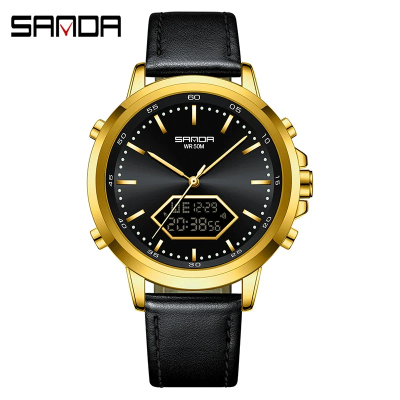 Men's Electronic Watch Waterproof Multifunction Simple Style Zinc Alloy Case Steel Belt Round Dial - Image 6