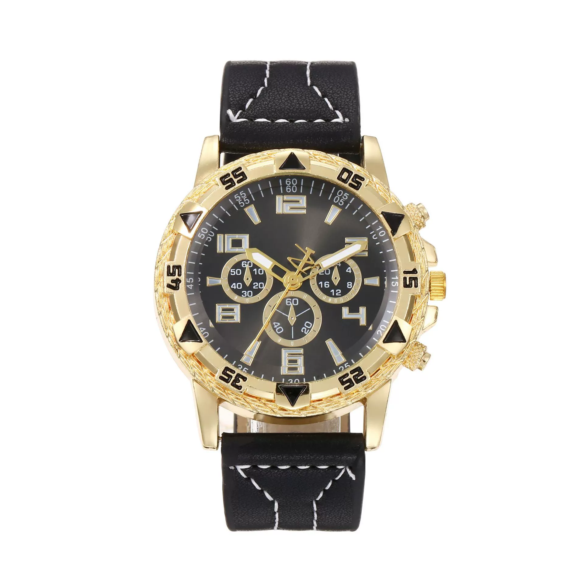 Men's Fashion Business Quartz Watch Metal Case Imitation Leather Strap Titanium Buckle Round Dial - Image 5