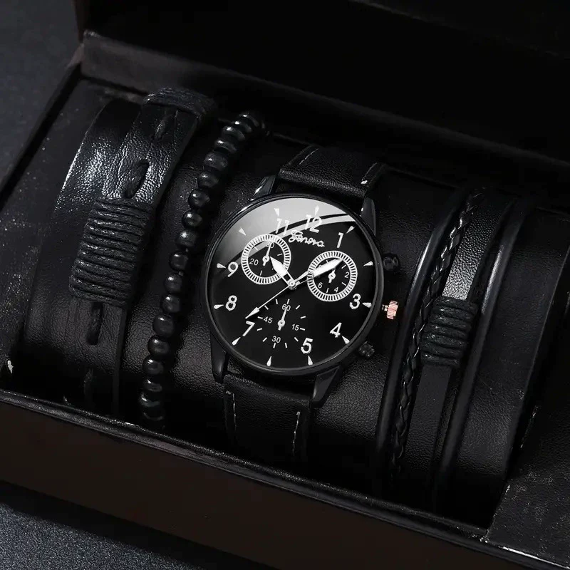 Men's Fashion Casual Alloy And Imitation Leather Quartz Watch With Round Dial And Stainless Steel Clasp - Image 19