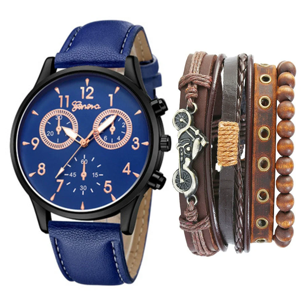 Men's Fashion Casual Alloy And Imitation Leather Quartz Watch With Round Dial And Stainless Steel Clasp - Image 8
