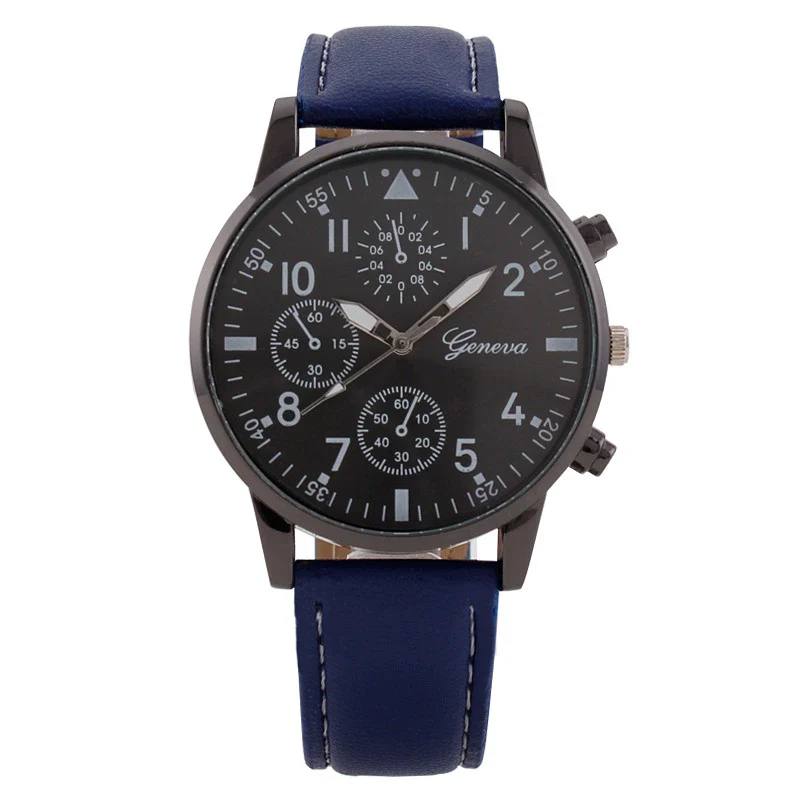 Men's Fashion Quartz Watch With Metal Case Imitation Leather Strap And Stainless Steel Buckle Round Dial - Image 10