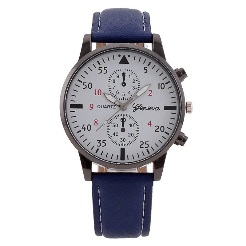 Men's Fashion Quartz Watch With Metal Case Imitation Leather Strap And Stainless Steel Buckle Round Dial - Image 11