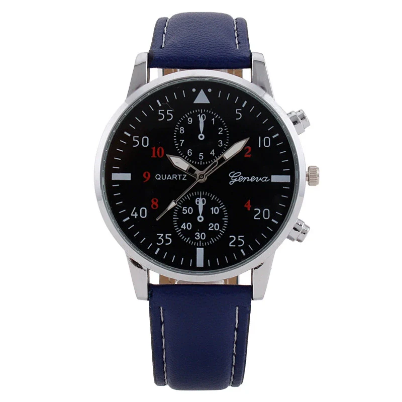 Men's Fashion Quartz Watch With Metal Case Imitation Leather Strap And Stainless Steel Buckle Round Dial - Image 13