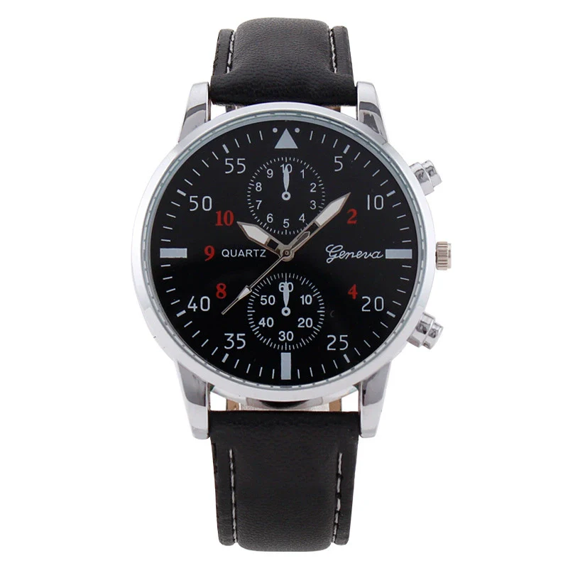 Men's Fashion Quartz Watch With Metal Case Imitation Leather Strap And Stainless Steel Buckle Round Dial - Image 14