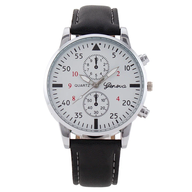 Men's Fashion Quartz Watch With Metal Case Imitation Leather Strap And Stainless Steel Buckle Round Dial - Image 7