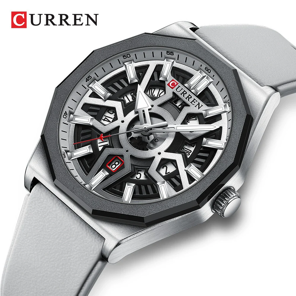 Men's Fashion Sports Alloy Quartz Watch With Polygon Hollow Design And Mineral Reinforced Mirror - Image 3