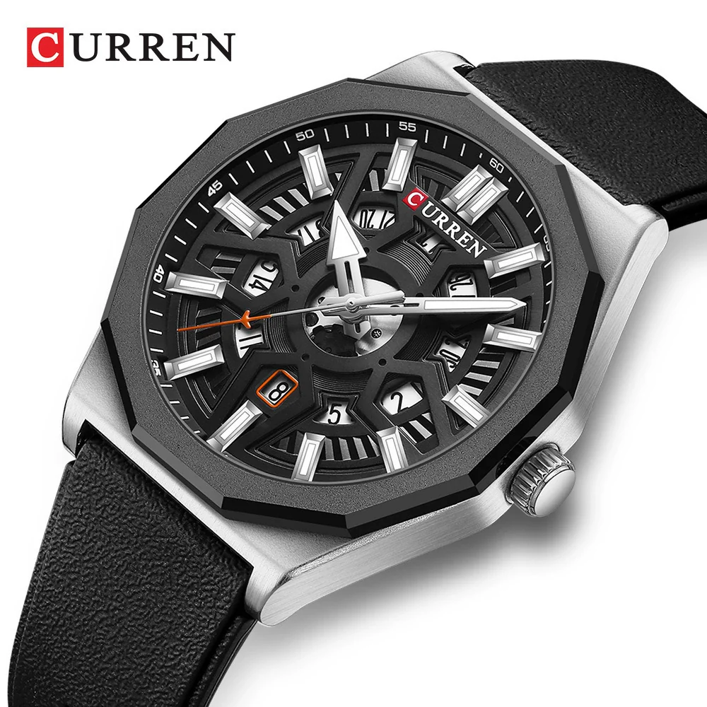 Men's Fashion Sports Alloy Quartz Watch With Polygon Hollow Design And Mineral Reinforced Mirror - Image 4