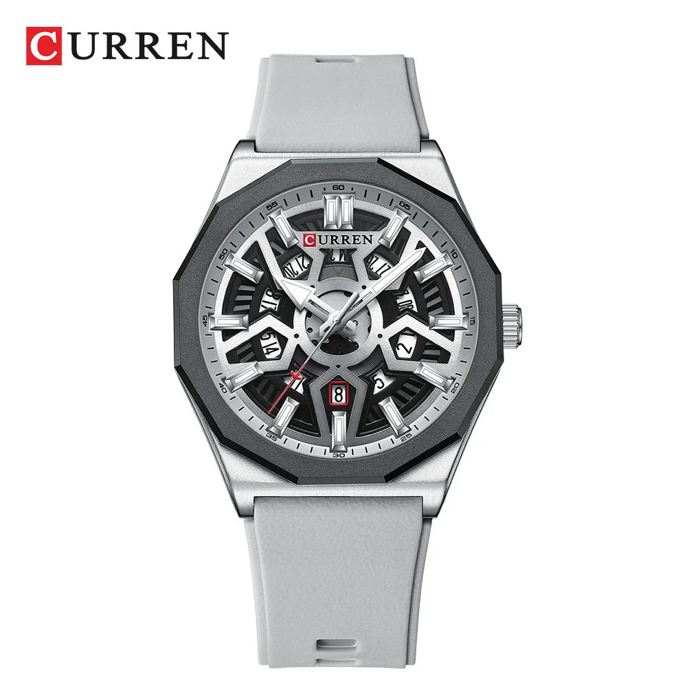 Men's Fashion Sports Alloy Quartz Watch With Polygon Hollow Design And Mineral Reinforced Mirror - Image 6