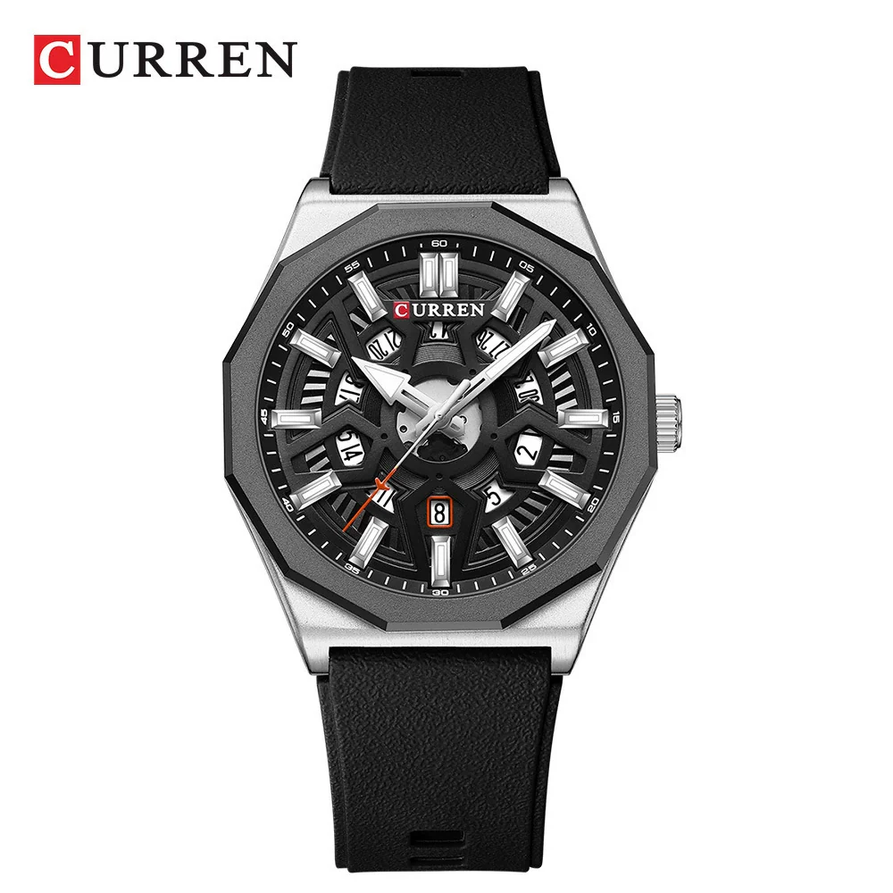 Men's Fashion Sports Alloy Quartz Watch With Polygon Hollow Design And Mineral Reinforced Mirror - Image 7
