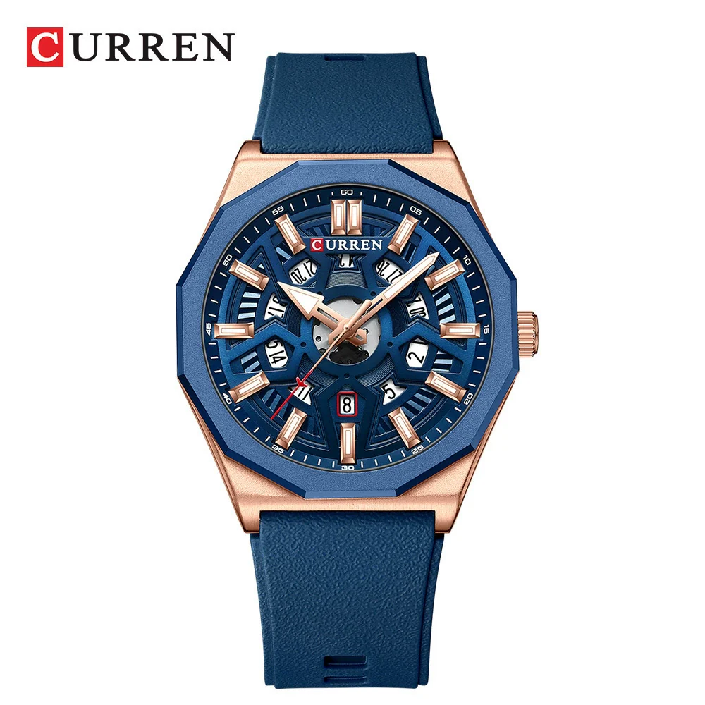 Men's Fashion Sports Alloy Quartz Watch With Polygon Hollow Design And Mineral Reinforced Mirror - Image 9