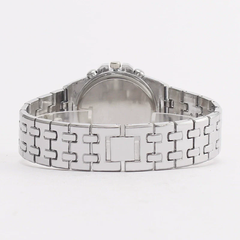 Men's Fashionable Steel Band Diamond Watch With Roman Numeral And Round Dial - Image 4