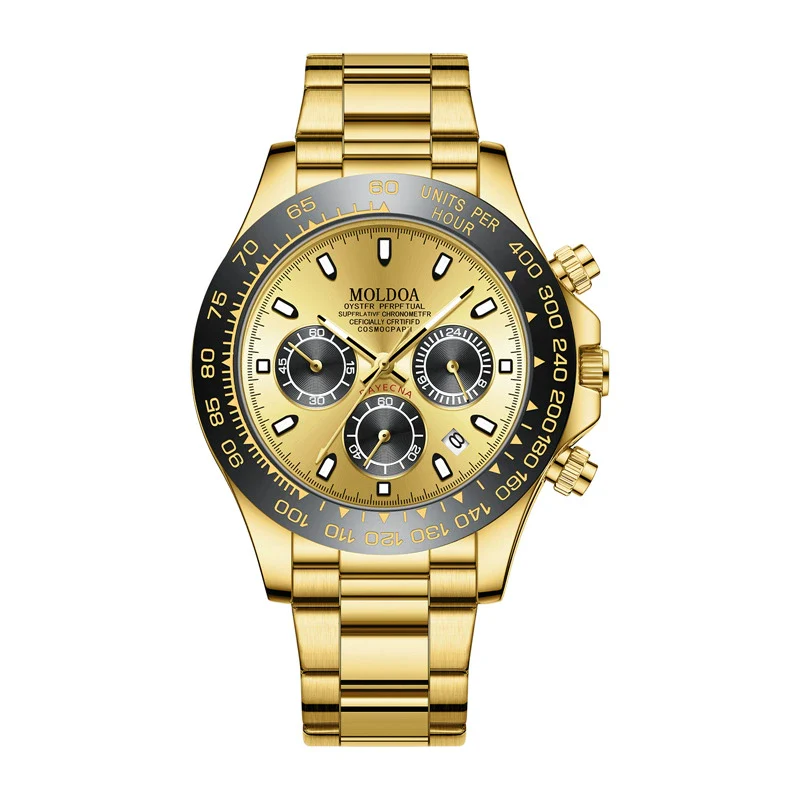 Men's Fully Automatic Hollow Mechanical Multifunctional Luminous Waterproof Watch Alloy Case Stainless Steel Strap Round Dial Business Style - Image 3